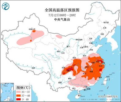 高温橙色预警：江浙沪等5省市局地可达40℃以上